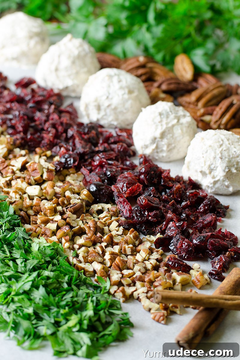 Cranberry Pecan Goat Cheese Balls - Ingredients