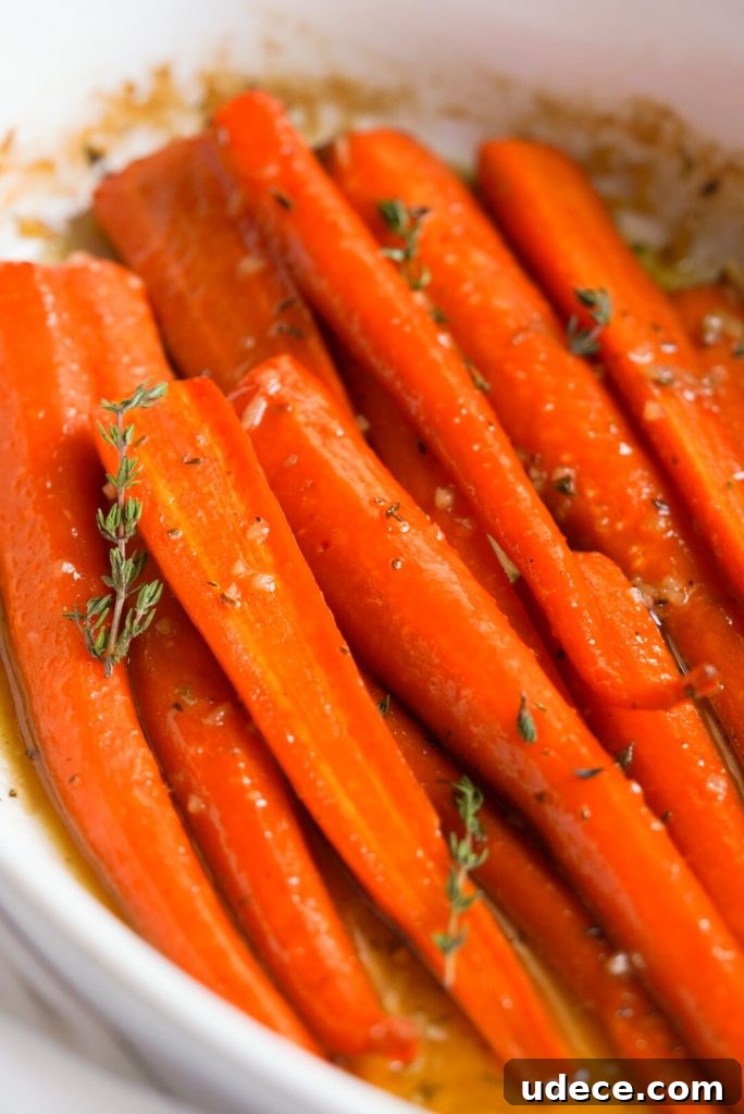 roasted carrots with a sweet maple glaze on top
