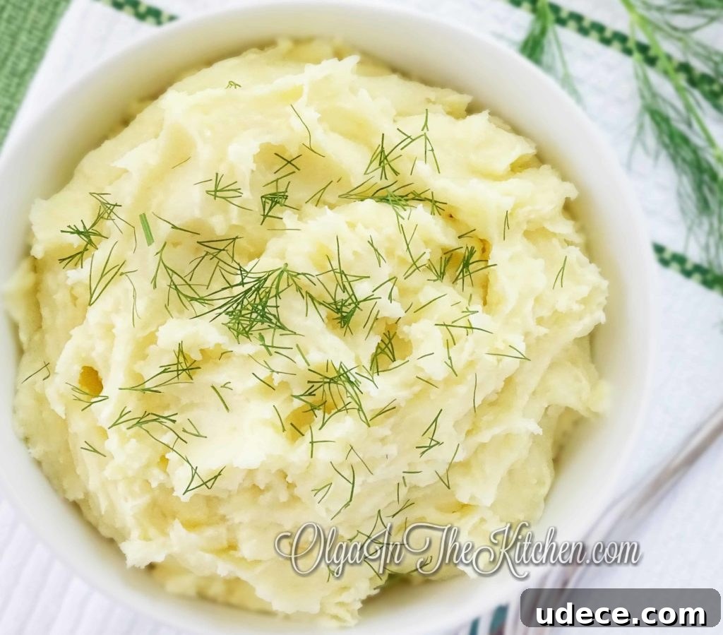 Family-style bowl of mashed potatoes