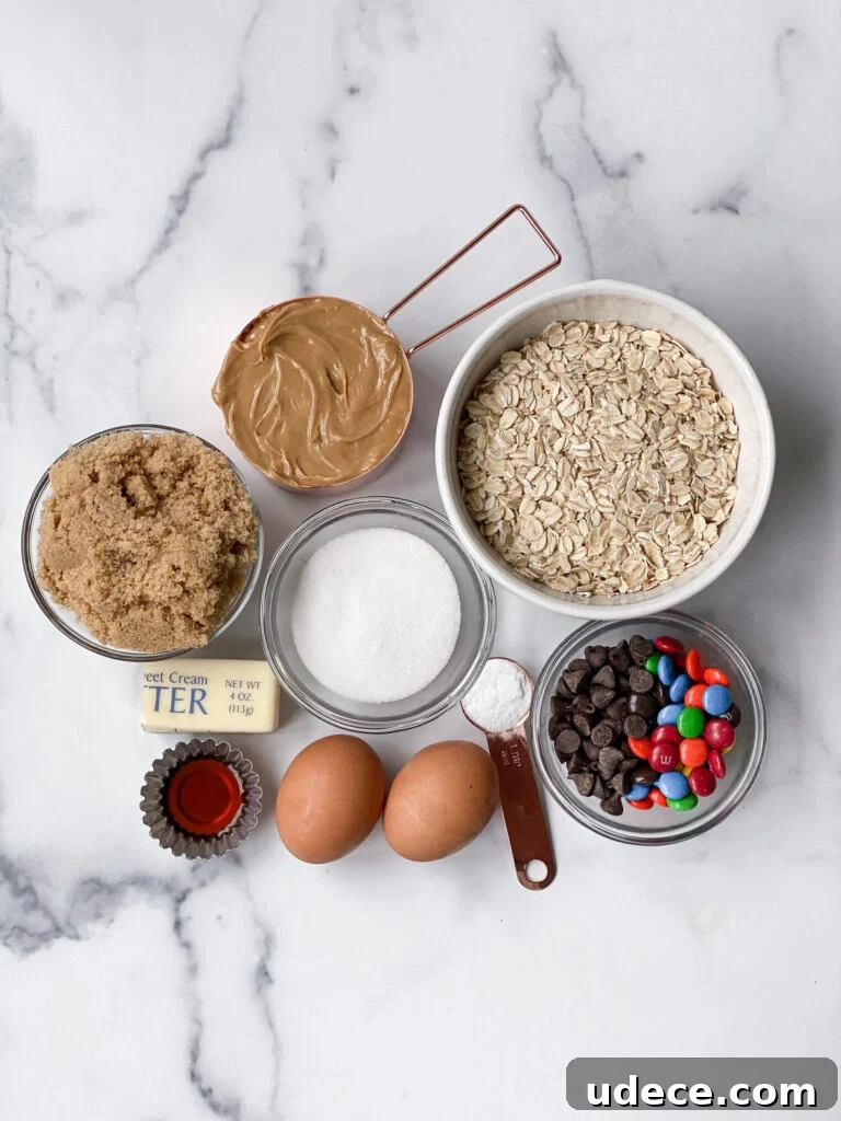 all ingredients needed for cookies